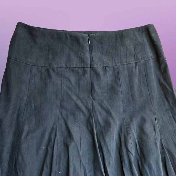 Y2K Midi Swing Skirt Size 12 Black Faux Suede Fairy Goth Witchy Whimsigoth - Picture 7 of 8